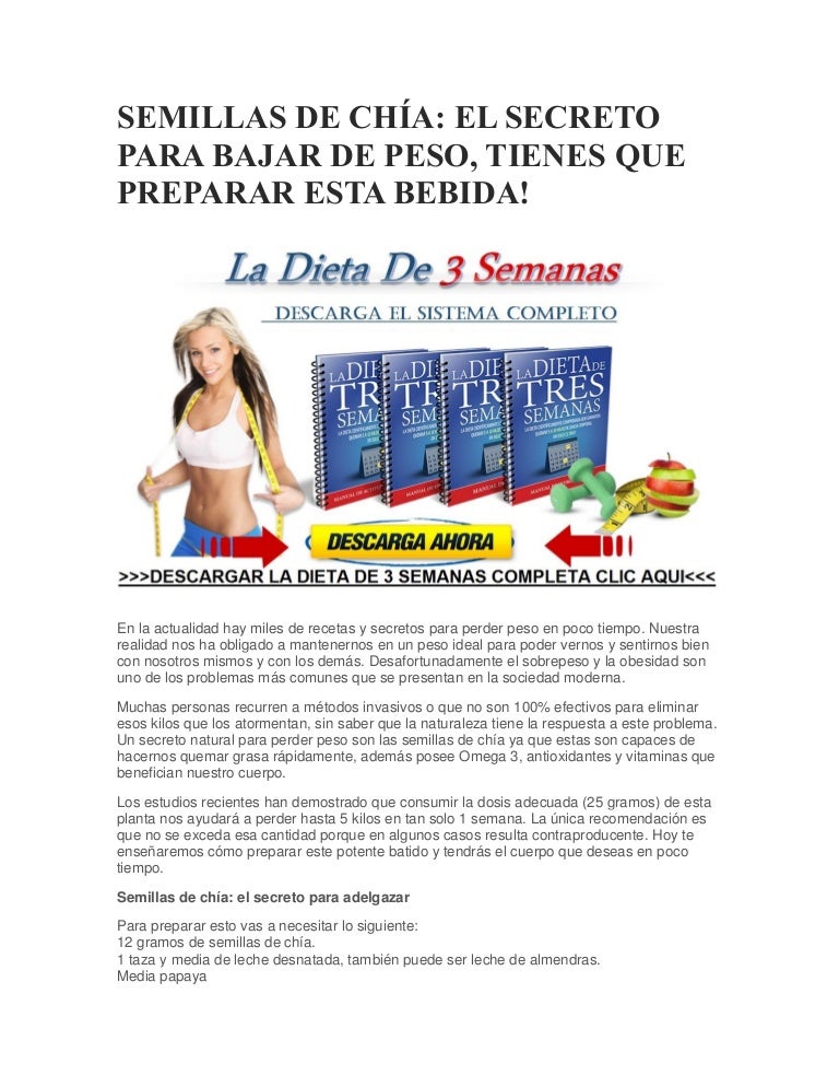 Como bajar de peso con la chia Como bajar de peso con la chia
